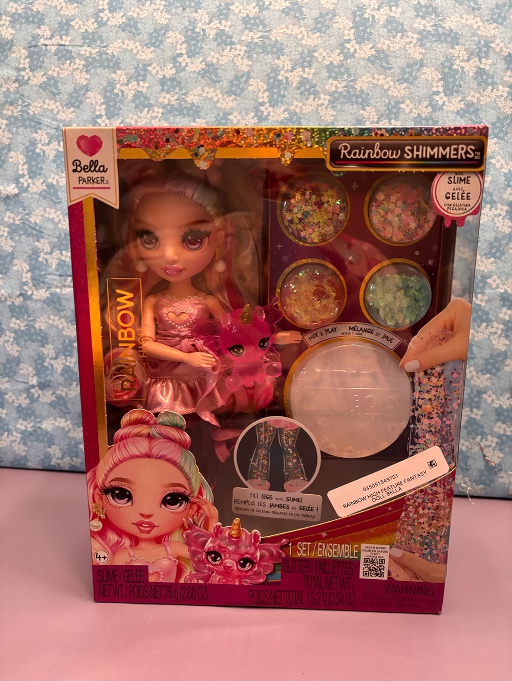 Rainbow Bella Parker Doll with Pink Outfit & Pink Unicorn